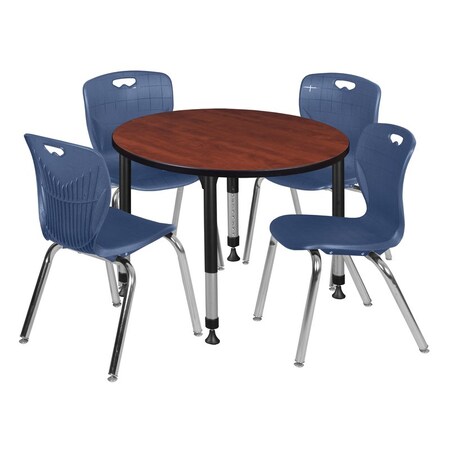 Regency Tables > Height Adjustable > Round Table & Chair Sets, 42 W, 42 L, 23-34 H, Cherry TB42RNDCHAPBK40NV